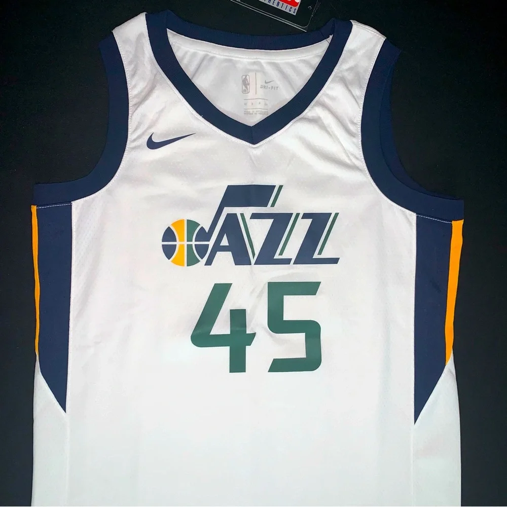 NWT Nike Donovan Mitchell Utah Jazz #45 White Association Swingman Jersey 40 S - Picture 1 of 6